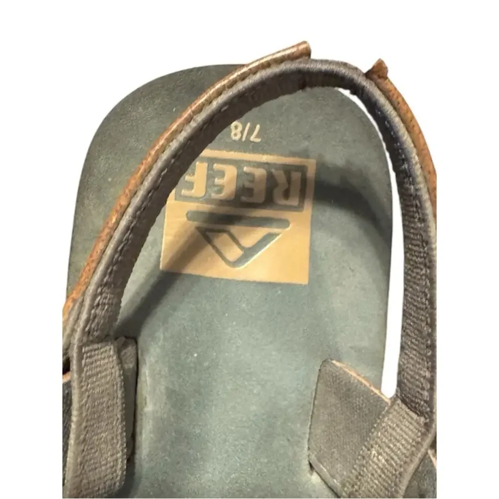 Reef Toddler Leather Flip Flop Sandals Brown Backstrap Size 7/8 Beach Summer